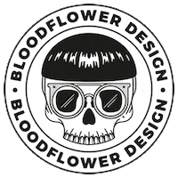 bloodflower logo glasses skull nerd Sticker
