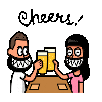 Beer Cheers Sticker by Naeleck