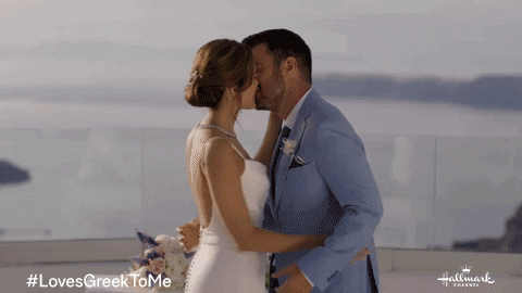 Greek Wedding Kiss GIF by Hallmark Channel