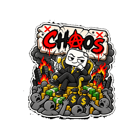 Chaos Rich Get Richer Sticker by ZTIKIX