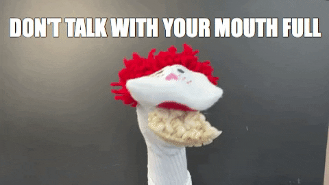 YourHappyWorkplace giphygifmaker eating redhead chewing GIF