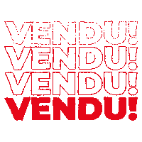 Rouge Vendu Sticker by Immobilière Vanesse