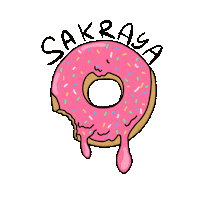 by_Sakraya food pink yummy donut Sticker