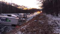 One Person Dead and Dozens of Vehicles Wrecked in Huge Truck Pileup on Interstate