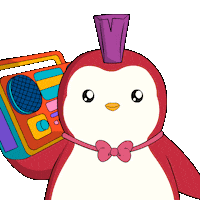 Playing Volume Up Sticker by Pudgy Penguins