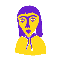 arthurchazeau violet jaune visage corps Sticker