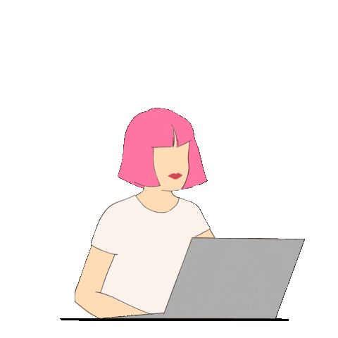 Compania_Fantastica girl work computer working Sticker