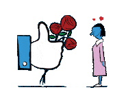 I Love You Thumbs Up Sticker by Sam Omo