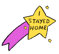 Stay Home Gold Star Sticker by Art Baby Girl