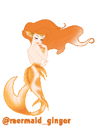 Little Mermaid Red Head Sticker by Mermaid Ginger, The Koi Queen