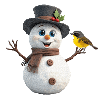 Boys Girls Snowman Sticker