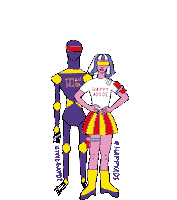 druckundwertecreatives couple robot skater skatergirl Sticker