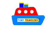 Tiny_Travelers car travel train airplane Sticker