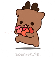 soonrok_95 heart deer reindeer soonrok GIF