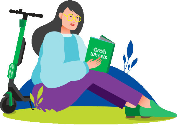 reading park Sticker by Grab Indonesia
