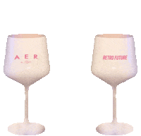 retrofuturebabe wine glass retro future rfb clinking glasses Sticker