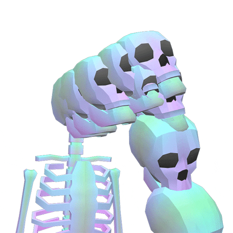 skeleton skulls GIF by jjjjjohn