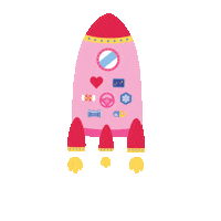 Happy Blast Off Sticker by Otah & Friends