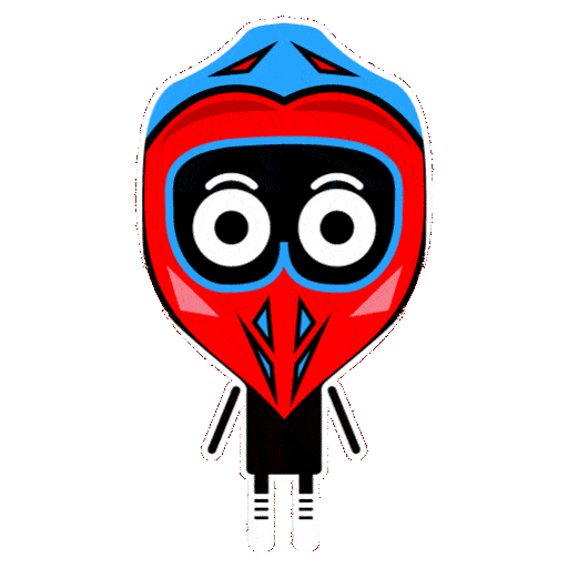 _ma_design_ reaction sad helmet rider Sticker