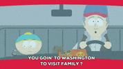 eric cartman hitchhiker GIF by South Park 