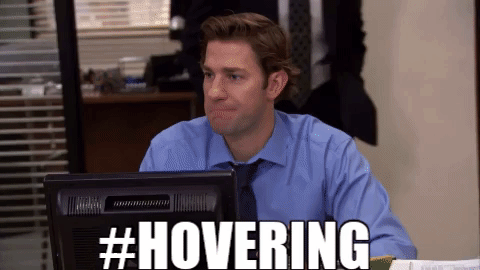 hovering the office GIF