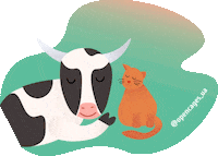 opencages_ua cat cow animal welfare love animals Sticker