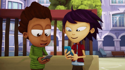 AngeloRules giphygifmaker animation friends phone GIF