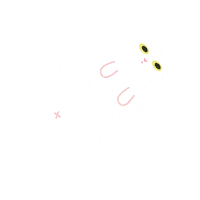 Tired Cat Sticker by Donna Dolce