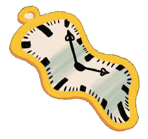 Adeledraws travel clock asap slowtravel Sticker