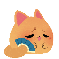 Sweating Fat Cat Sticker by Platonic Games