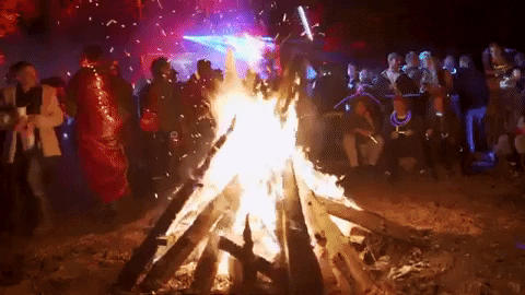 Party Campfire GIF by Moment Factory