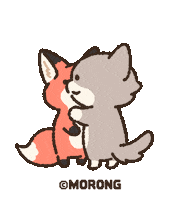 MORONG_STUDIO love heart kawaii fox Sticker