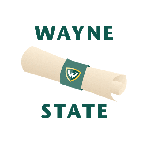 WayneStateCLAS giphyupload winter graduation cap Sticker