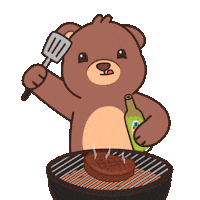 Grilling Teddy Bear Sticker by BEARISH