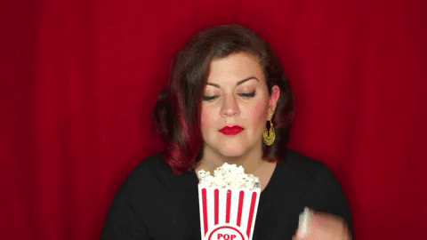 christinegritmon giphygifmaker red drama popcorn GIF
