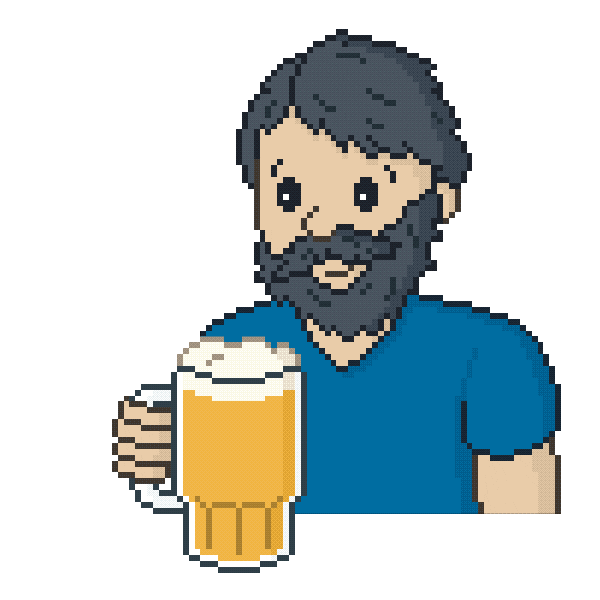 FrothyBeardBrewingCo beer pixel art craft beer finn Sticker