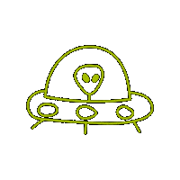 Spaceship Sticker by Charline