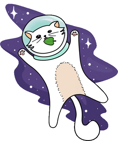 Cat Space Sticker by CatPaw.cl