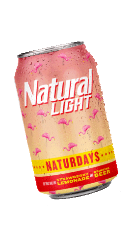 Natural-Light-Beer party summer drink strawberry Sticker