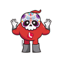 GrupoLICON calavera laboratorio diademuertos sangre Sticker