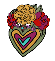 pifelv love heart flowers frida Sticker