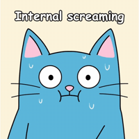 Sweating Blue Cat GIF