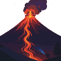 Volcano Jurassic Sticker by katapum