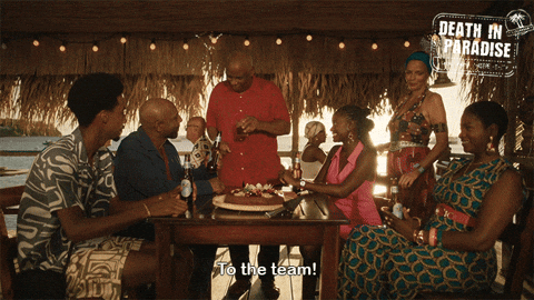 Night Out Cheers GIF by Death In Paradise