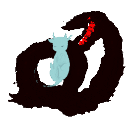 amerosa cat eating drawing monster Sticker