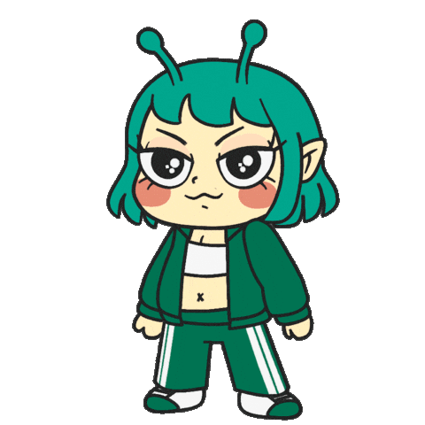 Alien Girl Anger Sticker