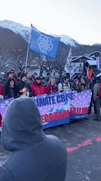Protesters 'Hike for Climate Justice' Ahead of World Economic Forum in Davos