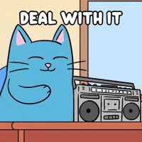 Blue Cat Win GIF