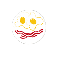 bacon and eggs breakfast Sticker by ownerIQ