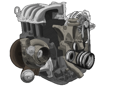 Motor Engine Sticker by kneapolitan